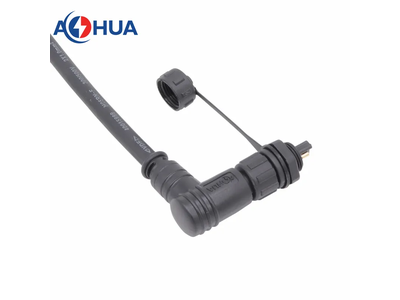 M12 Waterproof 4 Pin Car Electrical Male Female 90 Degree Panel Mount Connector