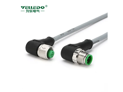 M12 Wire Harness 4 Pin Male Right Angle with Shielded