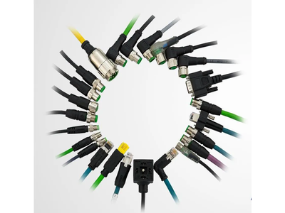 M12 Wire Harness 4 Pin Male Right Angle with Tl Black Cable