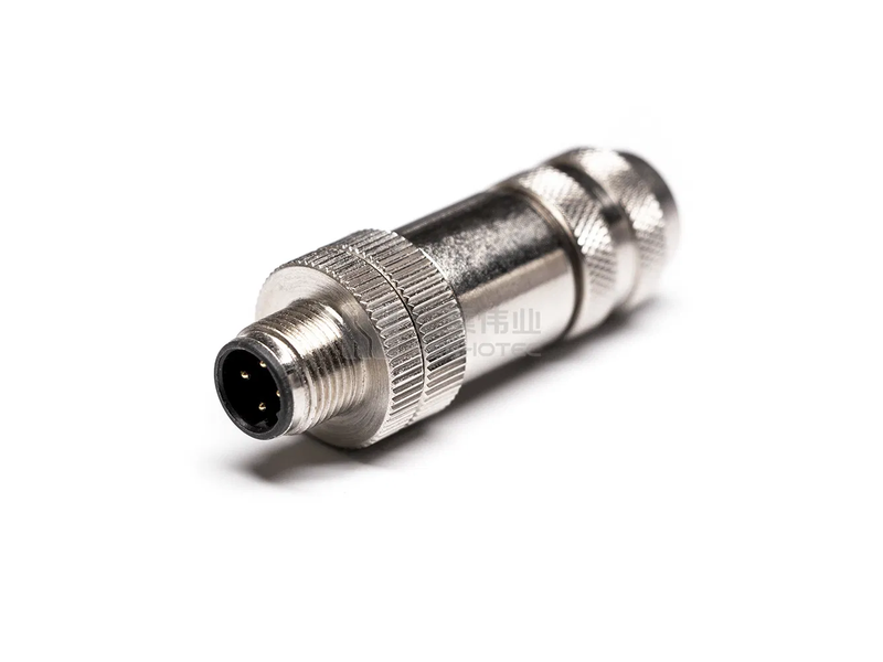 Metal Shell Field Wireable Male M12 4 Pin Connector