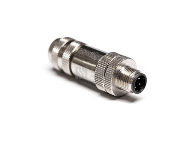 Metal Shell Field Wireable Male M12 4 Pin Connector