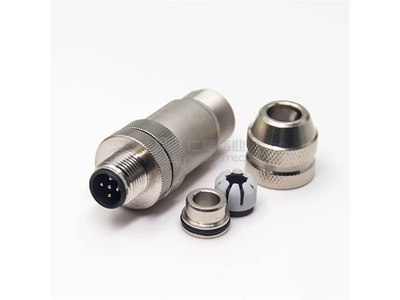 Metal Shell Field Wireable Male M12 4 Pin Connector