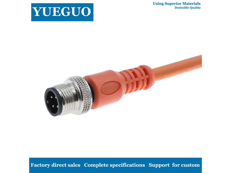 New Energy Vehicle Accessory Cable Circular 4-Pin Male M12 Connector