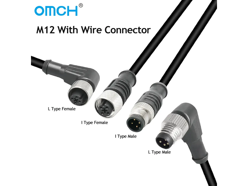 Omch M12 4 Pins PVC Aviation Inserts Cable Sensor Cable Connector