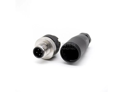Plastic Screw Type Plug M12 4pin Male Female Circular Connector