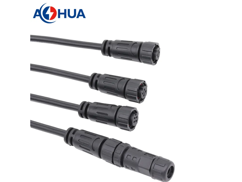 Power Cable Male Female M12 4pin Wire to Wire Waterproof IP67 Connector