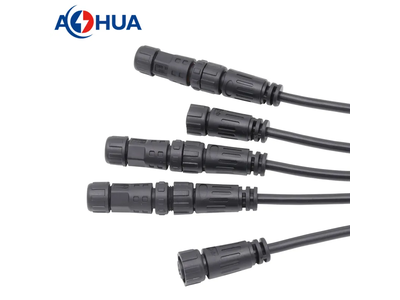 Power Cable Male Female M12 4pin Wire to Wire Waterproof IP67 Connector