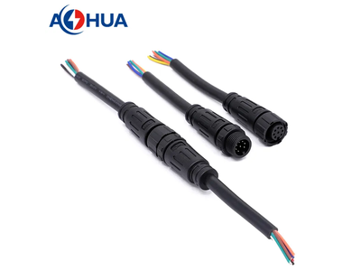 Power Cable Male Female M12 4pin Wire to Wire Waterproof IP67 Connector