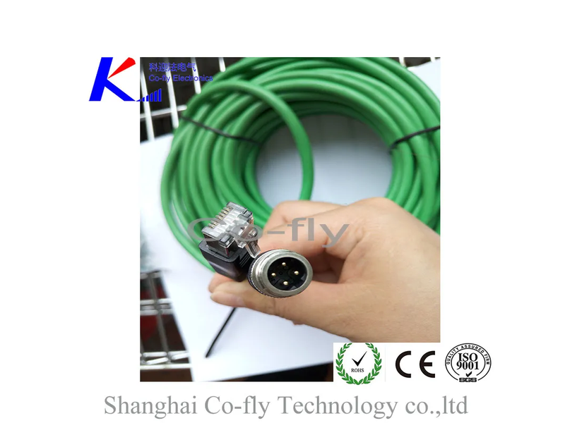 RJ45 Male with M12 D Coding 4 Pins Shielded Electrical Cable Plug Connector