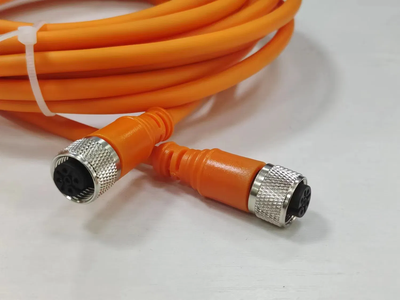 RJ45 Male with M12 D Coding 4 Pins Shielded Electrical Cable Plug Connector