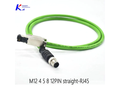 RJ45 Male with M12 D Coding 4 Pins Shielded Electrical Cable Plug Connector