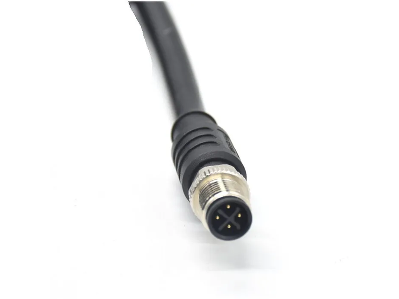 Straight Male Cable M12 4-Pin Sensor Connector X Coding