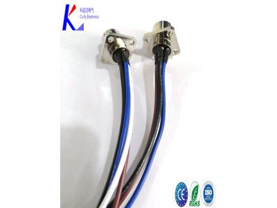T Code M12 4pin Female Square Flange Socket Connector with Wire Length 250mm