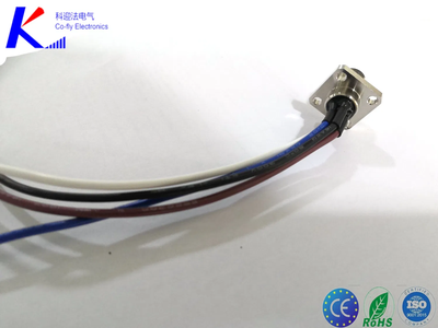 T Code M12 4pin Male Square Flange Socket Connector with Wire Length 250mm