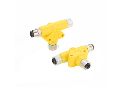 T-Coupler M12 Power Male S-Coded to Female S Code Tee Connector