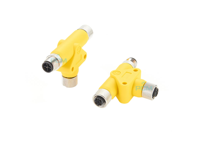T-Coupler M12 Power Male S-Coded to Female S Code Tee Connector