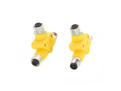 T-Coupler M12 Power Male S-Coded to Female S Code Tee Connector