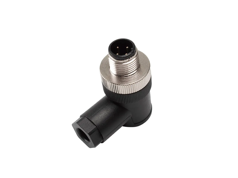 Waterproof M12 4 Pin Male Round Aviation Right Angled Connector