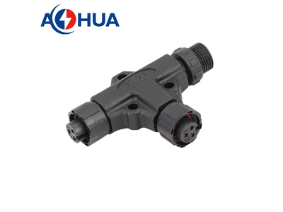 Aohua 3 Way Splitter T Connector M12 Light Waterproof 2 3 4 Pin LED Strip Wiring Connector