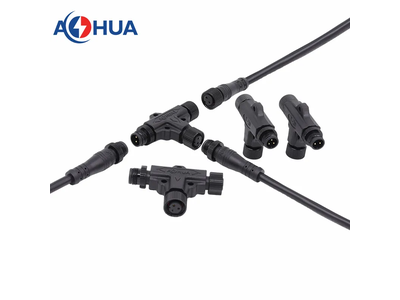 Custom Circular Sensor 2 3 4 Pin Male to Female 2 Way Solder Waterproof IP67 M12 T Splitter Connectors