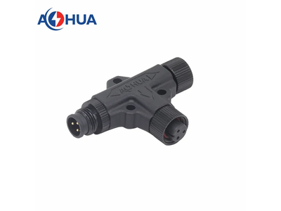 Custom Circular Sensor 2 3 4 Pin Male to Female 2 Way Solder Waterproof IP67 M12 T Splitter Connectors