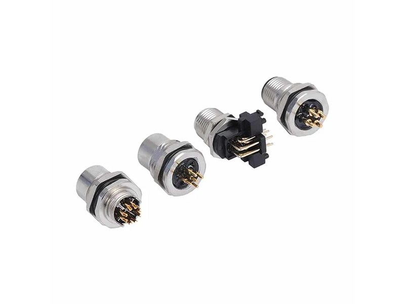 Electronic Connector 4 Pin Male Assembly Waterproof IP67 Industrial Cable M5 M8 M12 Circular Connector