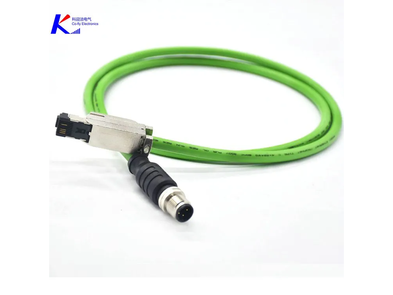 Ethernet Industrial M12 4 Pins Male Socket with RJ45 Adapter IP67 Waterproof Connector