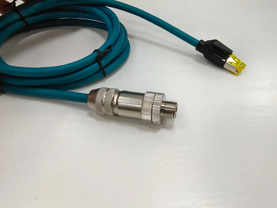 Ethernet Industrial M12 4 Pins Male Socket with RJ45 Adapter IP67 Waterproof Connector