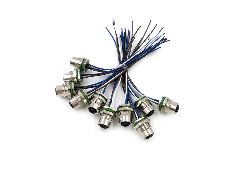 Female Available Customized Automotive Connector Header Network Jack M12 4pin Sensor Wire Harness