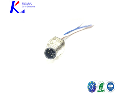 IP67 Waterproof L Code M12 4-Pin Male Straight Front-Fasten Receptacle Ciucular Connector with Terminals