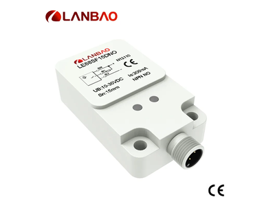 Lanbao Square Plastic Flush 15mm NPN 3 Wires Inductive Proximity Sensor M12 Connector