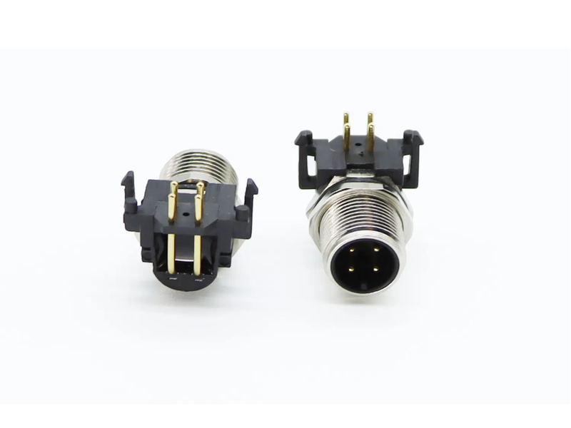 M12 4-Pin 5-Pin Elbow Socket Connector for High Temperature and Cold Resistance Sensor