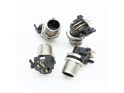 M12 4-Pin 5-Pin Elbow Socket Connector for High Temperature and Cold Resistance Sensor