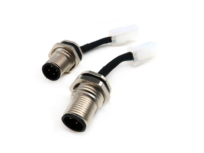 M12 4-Pin Waterproof Front Socket 4 Core Front Plate Installation M12 Connector with Wire Socket