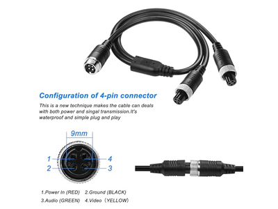M12 4Pin Aviation Extension Cable Adapter 1 Male to 2 Female Aviation Y Splitter Converter