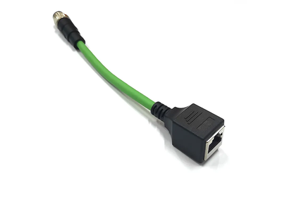 M12 4pin D-Coded Connector to RJ45 Female Waterproof IP67 Industrial Ethernet Cable Connector