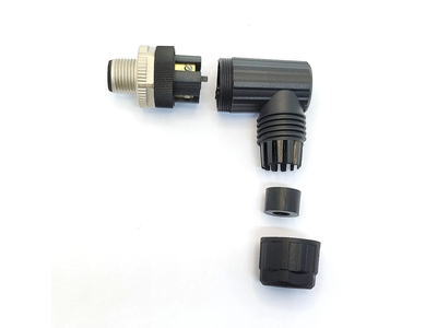 M12 B Code 4pin Male Sensor Right Angle Connector IP 67 Waterproof Threaded Connection