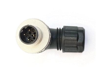 M12 B Code 4pin Male Sensor Right Angle Connector IP 67 Waterproof Threaded Connection