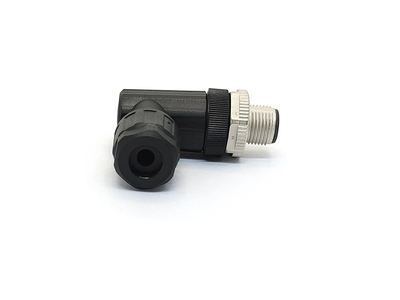 M12 B Code 4pin Male Sensor Right Angle Connector IP 67 Waterproof Threaded Connection